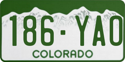CO license plate 186YAO