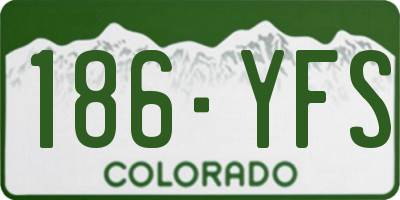 CO license plate 186YFS