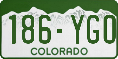 CO license plate 186YGO