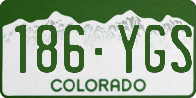 CO license plate 186YGS