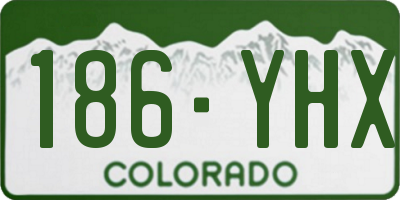CO license plate 186YHX