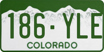 CO license plate 186YLE