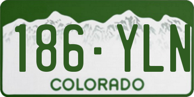 CO license plate 186YLN