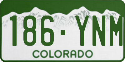 CO license plate 186YNM