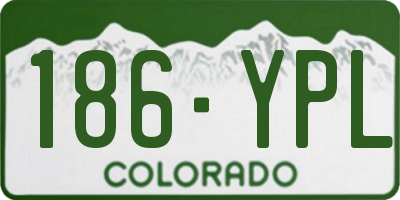CO license plate 186YPL