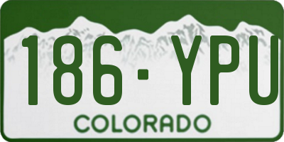 CO license plate 186YPU