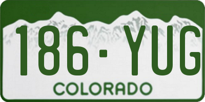 CO license plate 186YUG