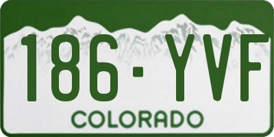 CO license plate 186YVF