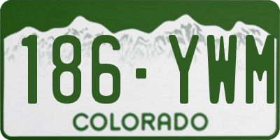 CO license plate 186YWM