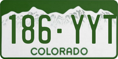 CO license plate 186YYT