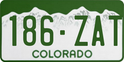 CO license plate 186ZAT