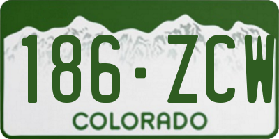 CO license plate 186ZCW