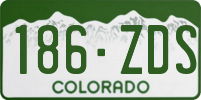 CO license plate 186ZDS