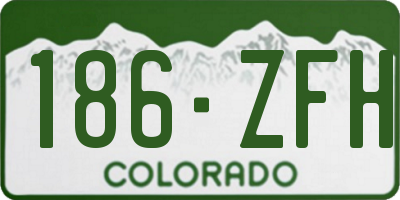 CO license plate 186ZFH