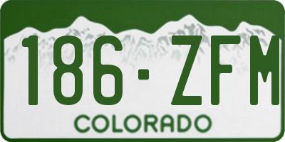 CO license plate 186ZFM