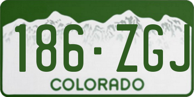 CO license plate 186ZGJ