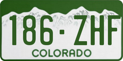 CO license plate 186ZHF