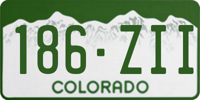 CO license plate 186ZII