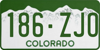 CO license plate 186ZJO