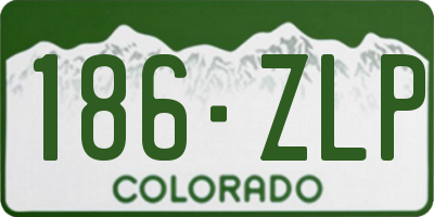 CO license plate 186ZLP