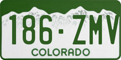 CO license plate 186ZMV