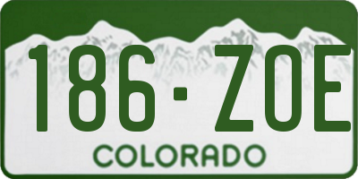 CO license plate 186ZOE