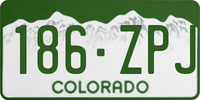 CO license plate 186ZPJ