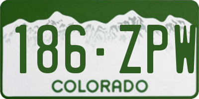 CO license plate 186ZPW