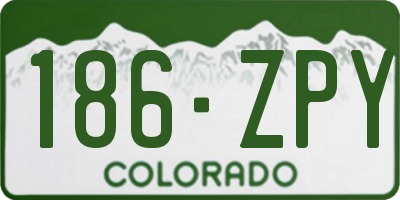 CO license plate 186ZPY