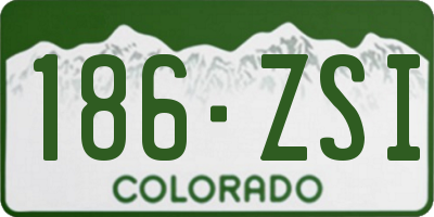 CO license plate 186ZSI