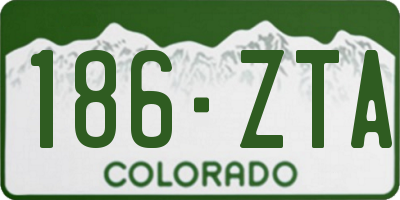 CO license plate 186ZTA