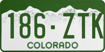 CO license plate 186ZTK