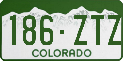 CO license plate 186ZTZ