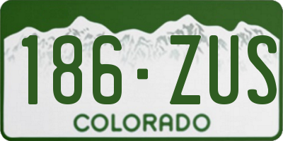 CO license plate 186ZUS
