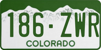 CO license plate 186ZWR