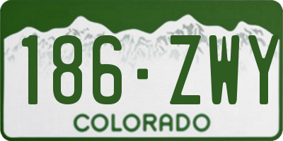 CO license plate 186ZWY