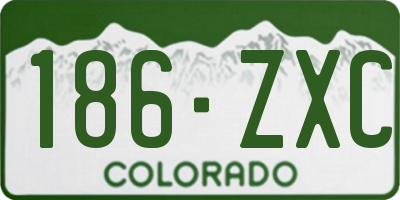 CO license plate 186ZXC