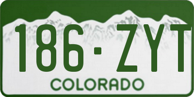 CO license plate 186ZYT