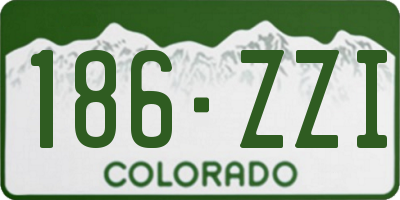 CO license plate 186ZZI