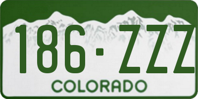 CO license plate 186ZZZ