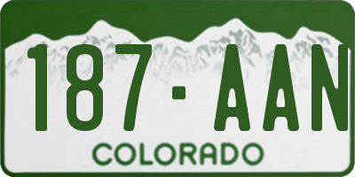 CO license plate 187AAN