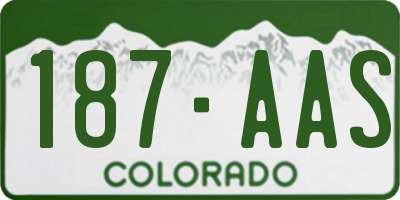 CO license plate 187AAS
