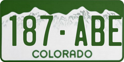 CO license plate 187ABE