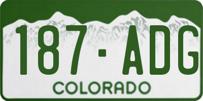 CO license plate 187ADG