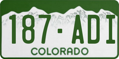 CO license plate 187ADI