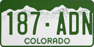 CO license plate 187ADN
