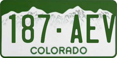 CO license plate 187AEV