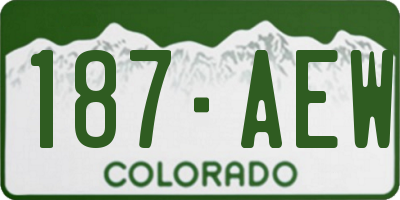 CO license plate 187AEW