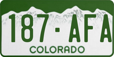 CO license plate 187AFA