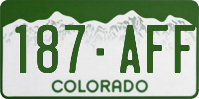 CO license plate 187AFF